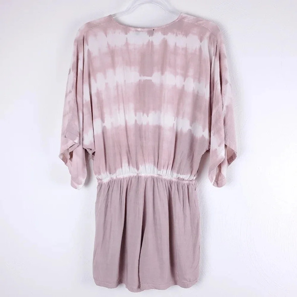 AAKAA Dusty Rose Tie Dye Faux Wrap Romper M - Picture 2 of 11